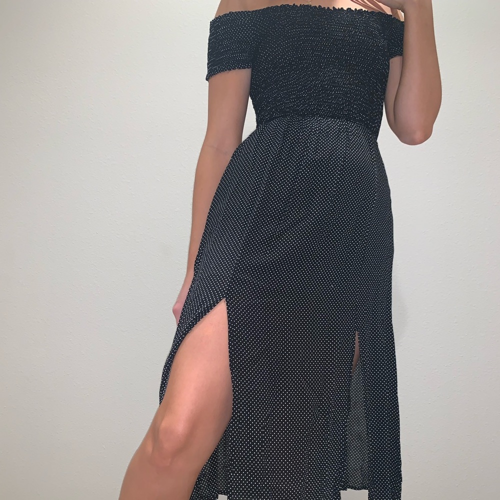 Lulus black and white polka dot dress